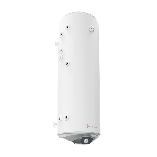 БОЙЛЕР ЕЛДОМ WV15046IS2L 150л, вертикален, неръждаем, две серпентини, изводи отляво, 3kW 